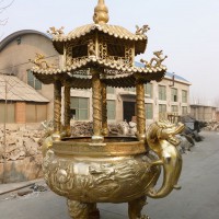 銅雕香爐