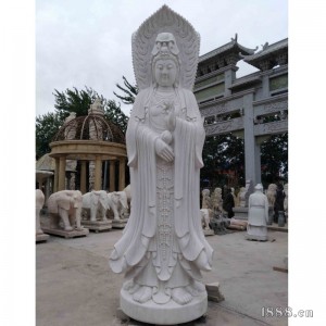 漢白玉觀音佛像