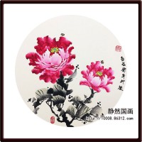 靜然國(guó)畫(huà)-牡丹卡片-JR-KPMD-Y-10014