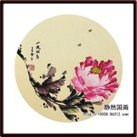 靜然國(guó)畫(huà)-牡丹卡片-JR-KPMD-Y-10022