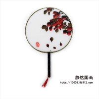 靜然國畫-紅葉圓扇-JR-YSHY-10001