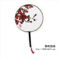 靜然國畫-紅葉圓扇-JR-YSHY-10003