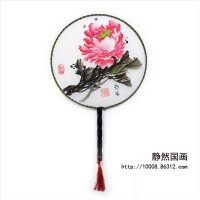 靜然國(guó)畫-牡丹圓扇-JR-YSMD-10006