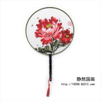 靜然國(guó)畫-牡丹圓扇-JR-YSMD-10008