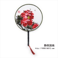 靜然國(guó)畫-牡丹圓扇-JR-YSMD-10009