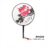 靜然國(guó)畫-牡丹圓扇-JR-YSMD-10011