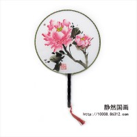 靜然國(guó)畫-牡丹圓扇-JR-YSMD-10012
