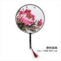 靜然國(guó)畫-牡丹圓扇-JR-YSMD-10015